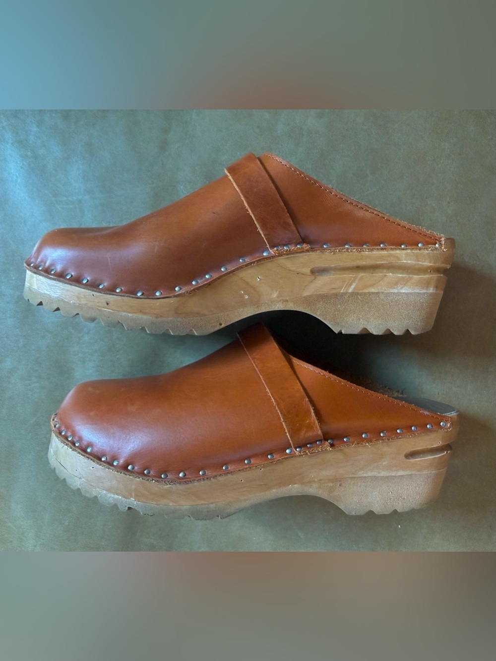 Troentorp Cognac Leather Clogsn— size 39 / 8.5 - Picture 3 of 6